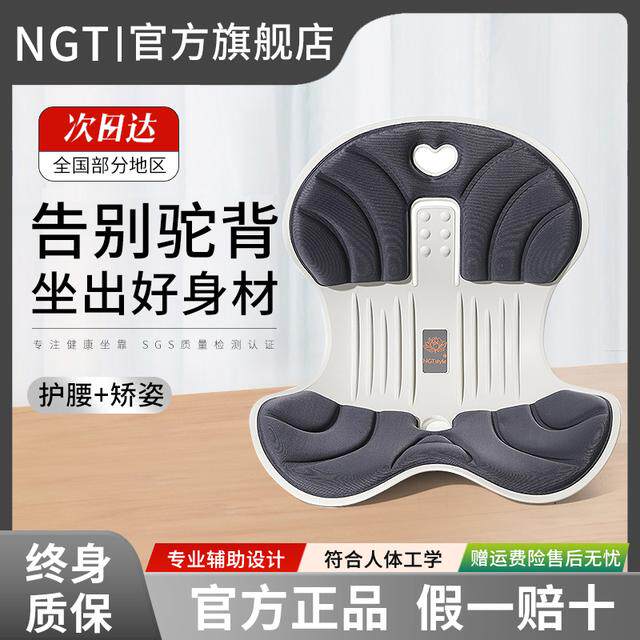 NGT style人体工学椅护腰坐垫坐姿矫正学习办公撑背靠垫久坐神器
