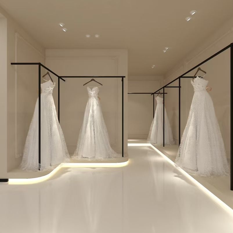 定制婚纱架子上墙落地杆影楼工作室礼服架秀禾服挂衣架墙上展示架