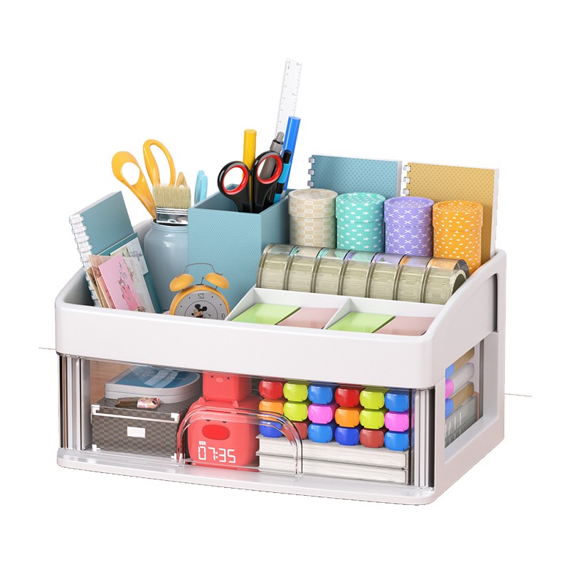 桌面整理架宿舍收纳盒梳妆台护肤品口红化妆刷盒子抽屉式置物架