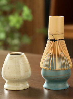 Blender Set with Bamboo Whisk Matcha Brush Teaspoon Kiln