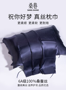 桑巷Sangshine小众设计师 祝你好梦100%真丝枕巾16姆米柔软护发