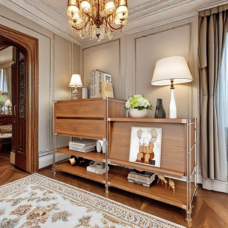 不锈钢中古简约翻门杂志柜艺术包豪斯北欧客厅入户收纳日式落地架