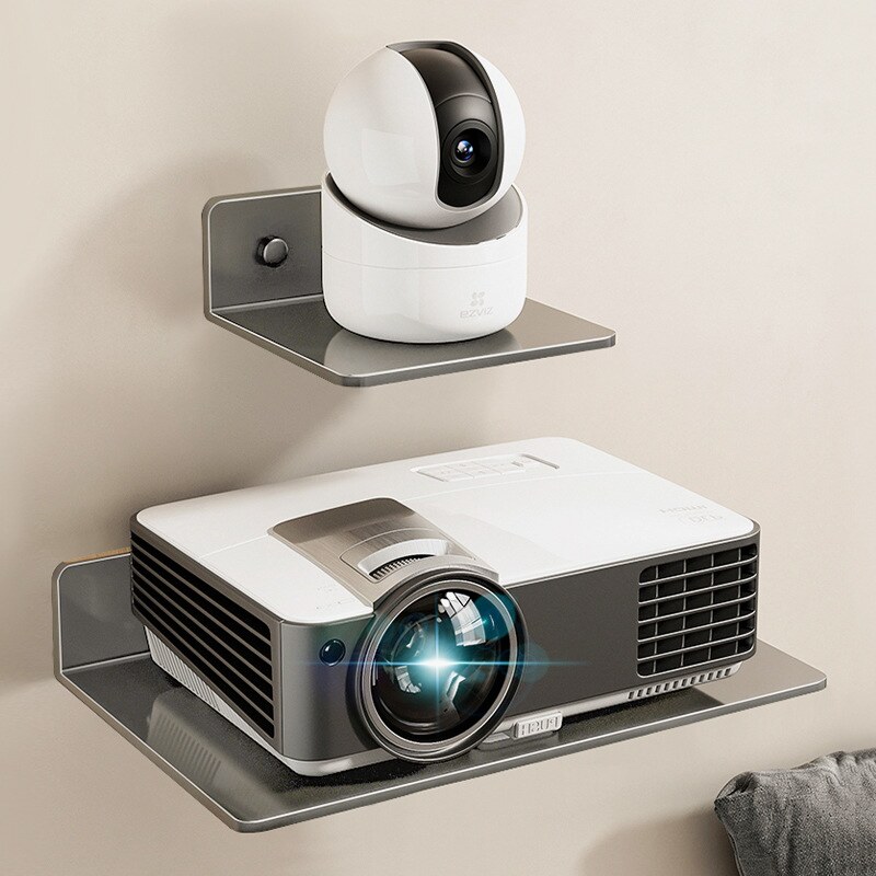 免打孔投影仪支架上墙置物架壁挂路由器放置架电视机顶盒架子免钉