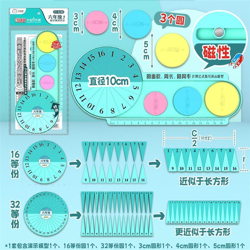 圆的面积推导教具小学五六年级数学圆周率与周长表面积公式演示器