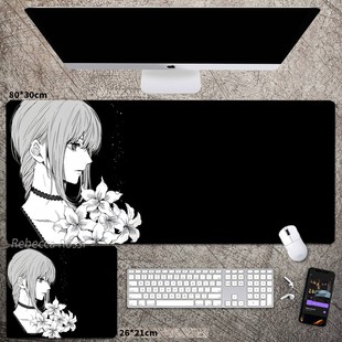 动漫电锯人鼠标垫超大号玛奇玛电竞游戏防滑键盘垫学生办公书桌垫