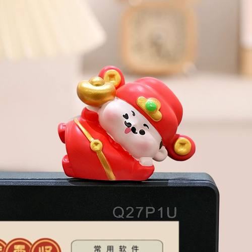 有趣的车饰小摆件财神爷迷你小摆件办公室显示器装饰品车载屏幕公