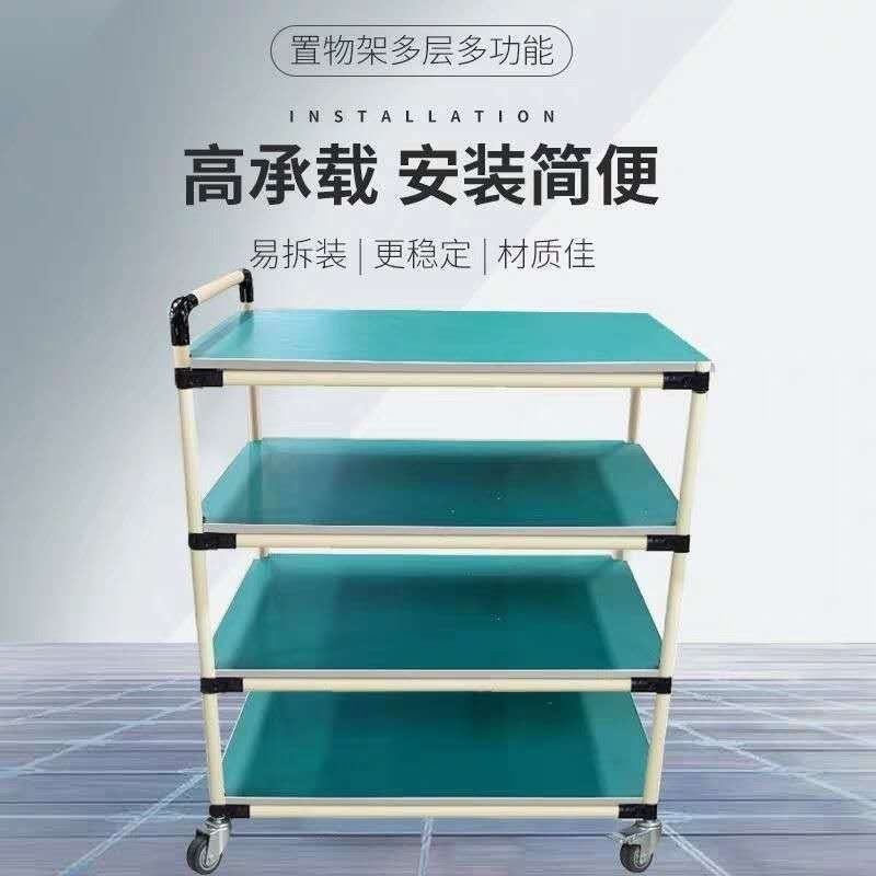 防静电周转车精益管复合管手推车物料车间带轮双层推车静电小推车