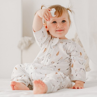 Nest Designs夏薄款竹棉双层纱布七分袖短袖分腿睡袋