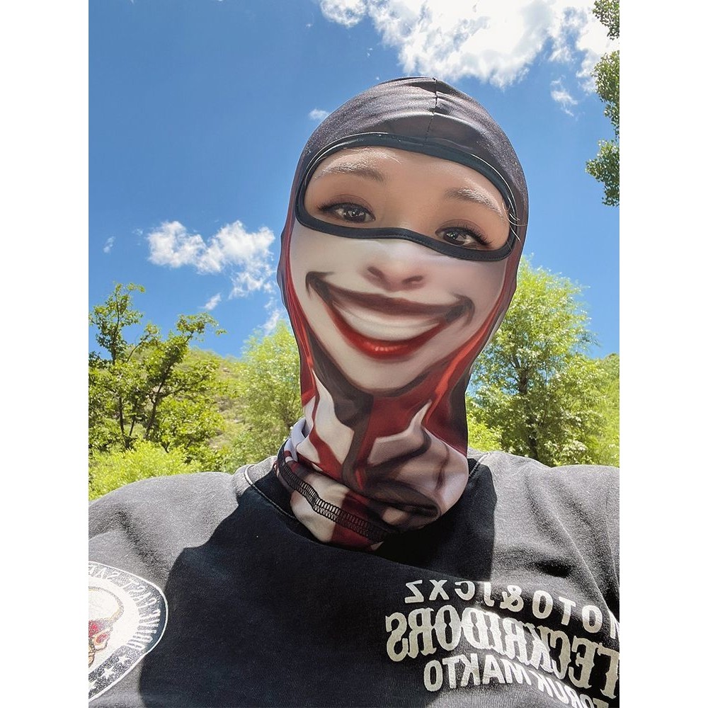 摩托车冰丝防晒头套男夏季头盔内衬全脸骑行面罩户外防风搞怪面巾