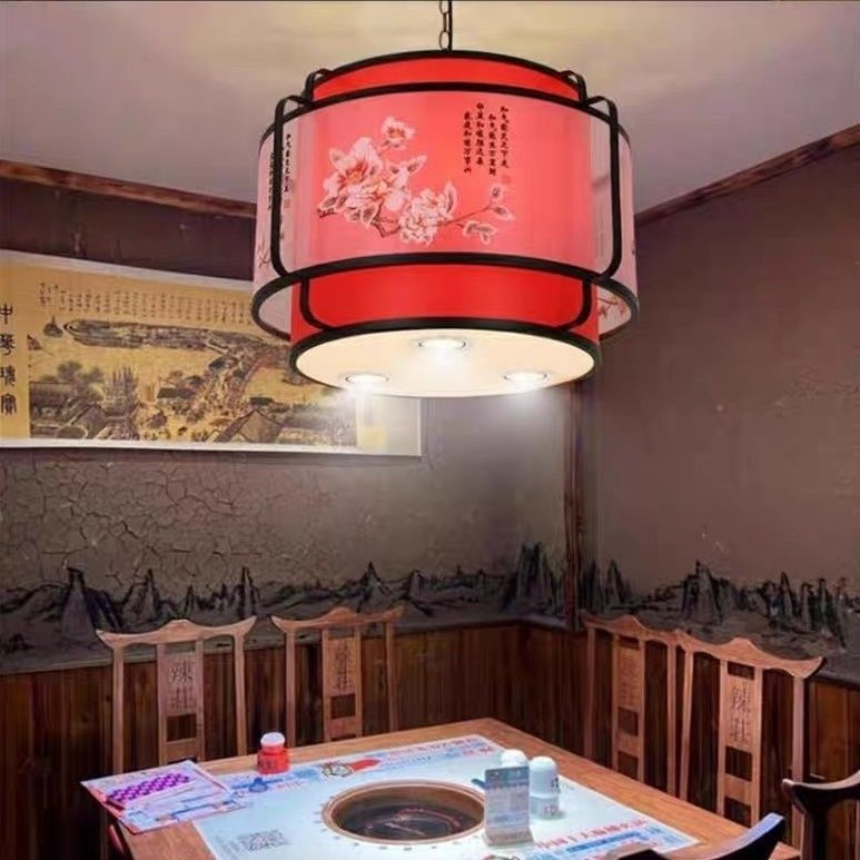 中式网红吊灯饭店古典餐厅饭店包厢茶室火锅店灯走廊过道酒店