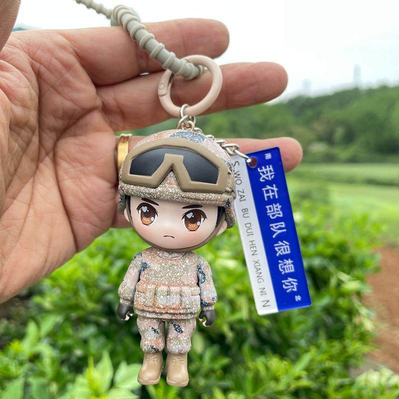 迷彩手办立体挂件兵小萌潮玩盲盒公仔军旅挂件送军人钥匙扣