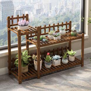 花架客厅花盆架竹木2024新款多肉架子竹制置物架阳台多层落地式