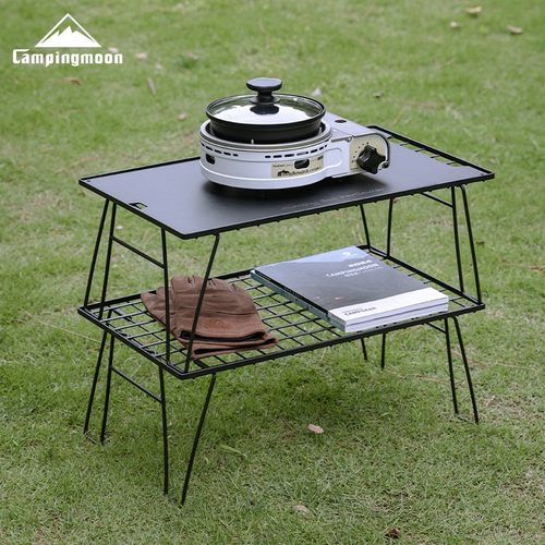 CAMPINGMOON柯曼T-235旅行铁艺置物桌户外露营轻量化多功能折叠桌