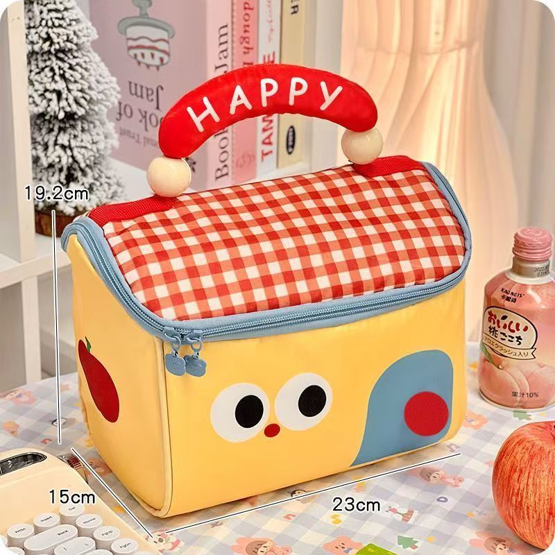 放饭盒的手提袋可爱保温饭盒袋饭兜学生上班族午餐手提包便当包餐