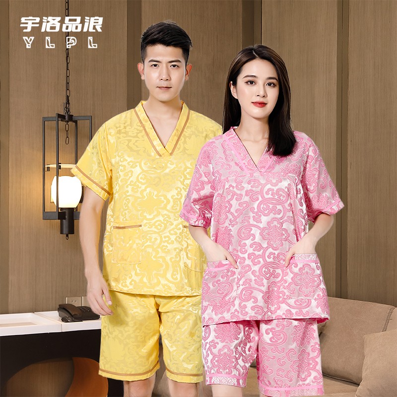 男女浴服浴衣桑拿养生按摩洗浴服情侣美容服加厚型安然纳米汗蒸服