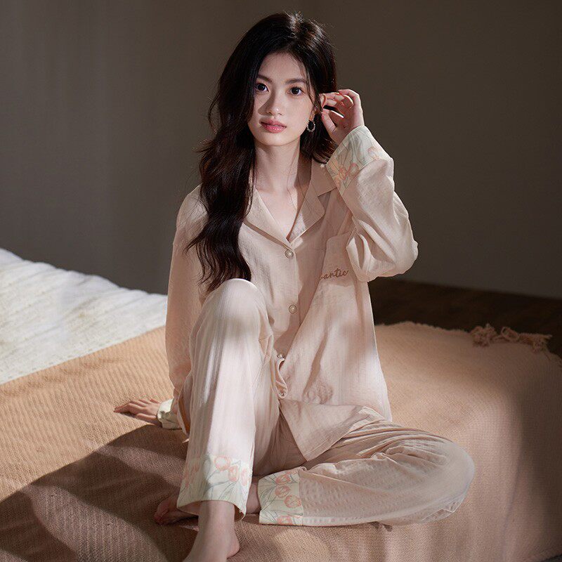 睡衣女款春秋季纯棉长袖甜美高级感新款套装纯棉睡衣