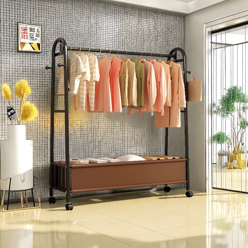 简易衣帽架落地室内房间挂衣架子可移动晾衣架家用卧室衣服收纳架