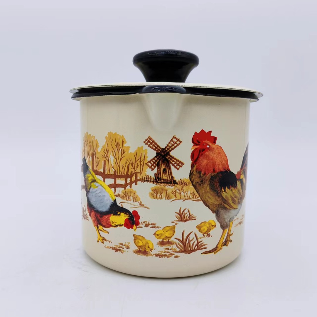 俄罗斯原装进口复古怀旧1升搪瓷小嘴油壶 辣椒油罐 凉水壶