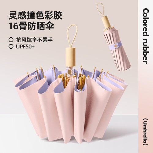 2025新款16骨防晒折叠伞女大号高颜值遮阳伞晴雨两用晴天伞