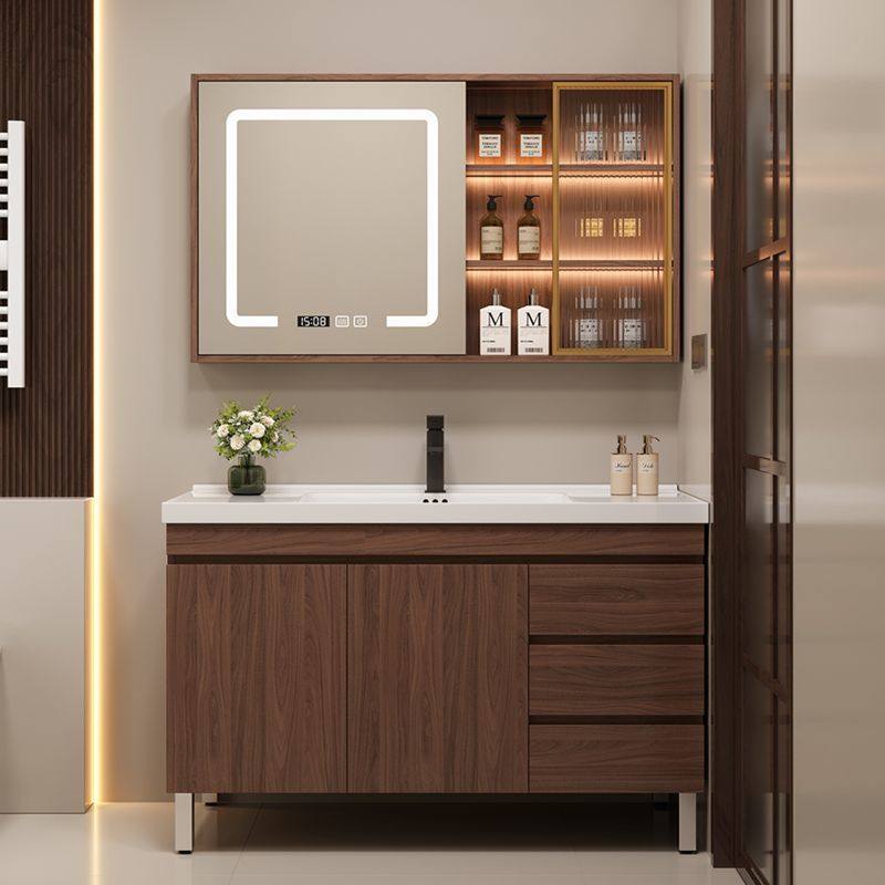 新中式落地式浴室柜浴室柜陶瓷一体盆卫浴洗脸盆洗手盆洗漱台组合,家装主材,浴室柜组合,淘宝优惠券,粉丝福利购,淘宝优惠卷