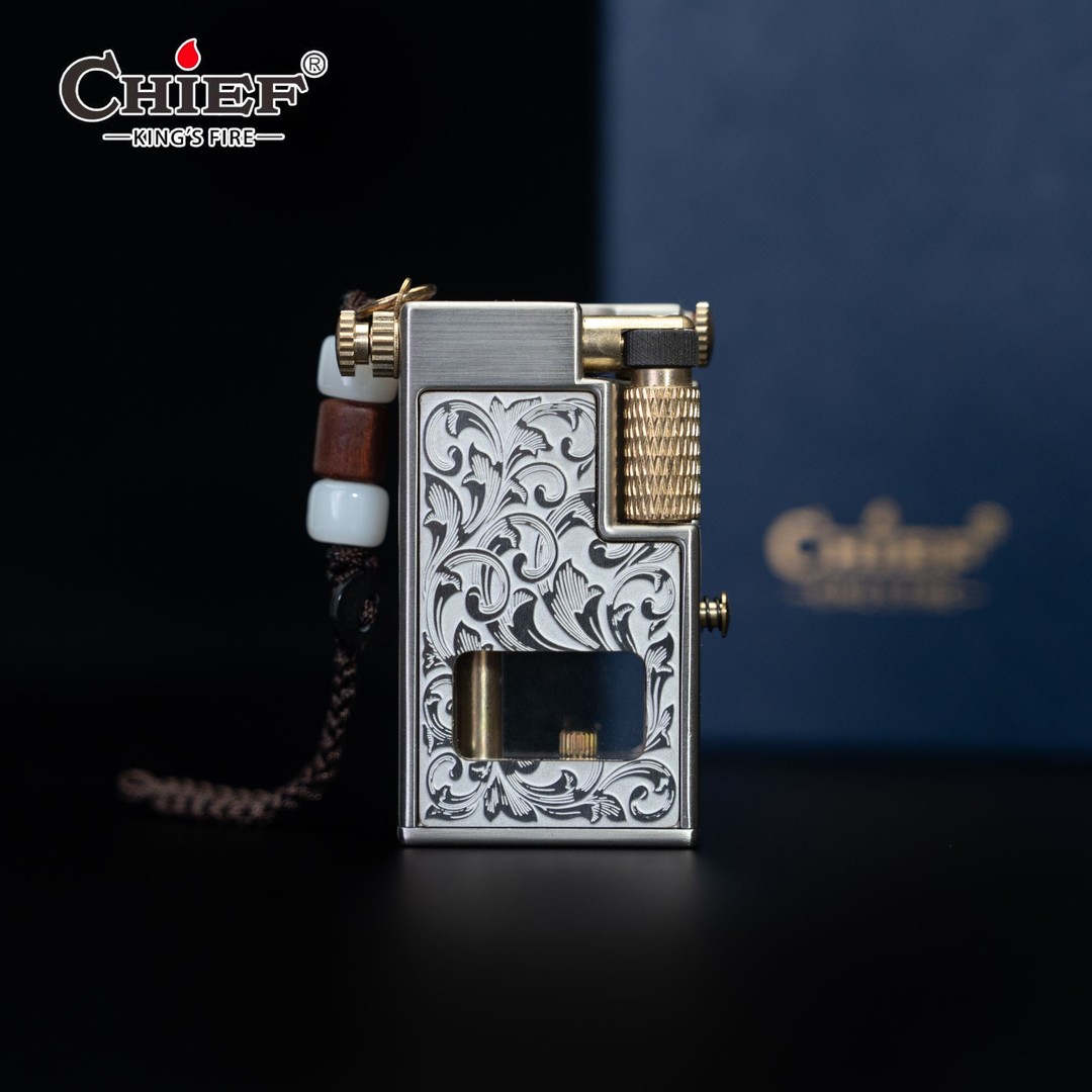 CHIEF/首领小钢炮升级版唐草创意挂件迷你抬臂侧滑煤油个性打火机