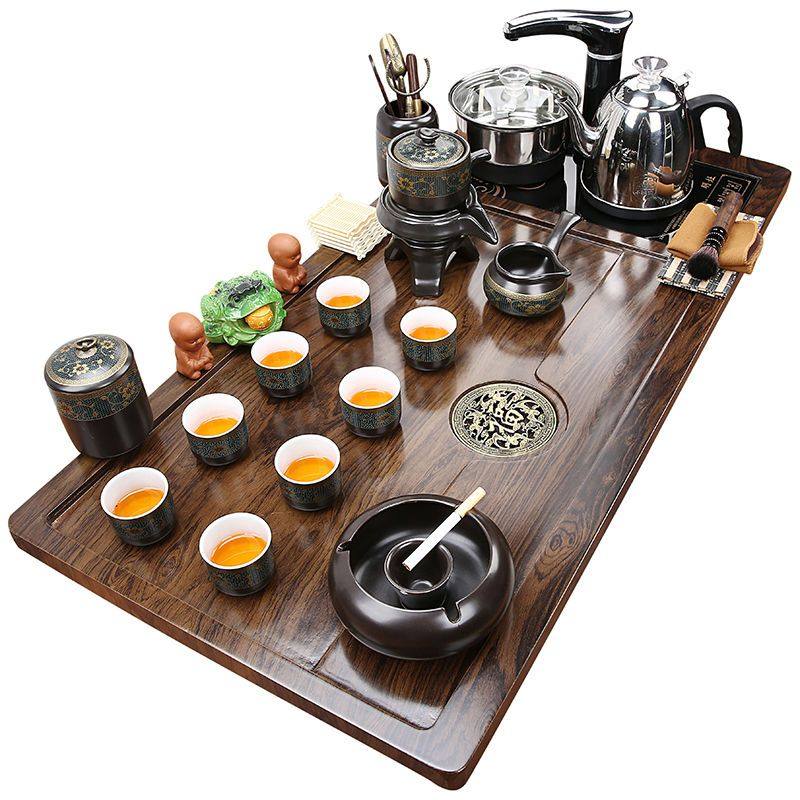 整套茶具套装全自动烧水壶一体茶盘家用客厅泡茶功夫茶台现代简约