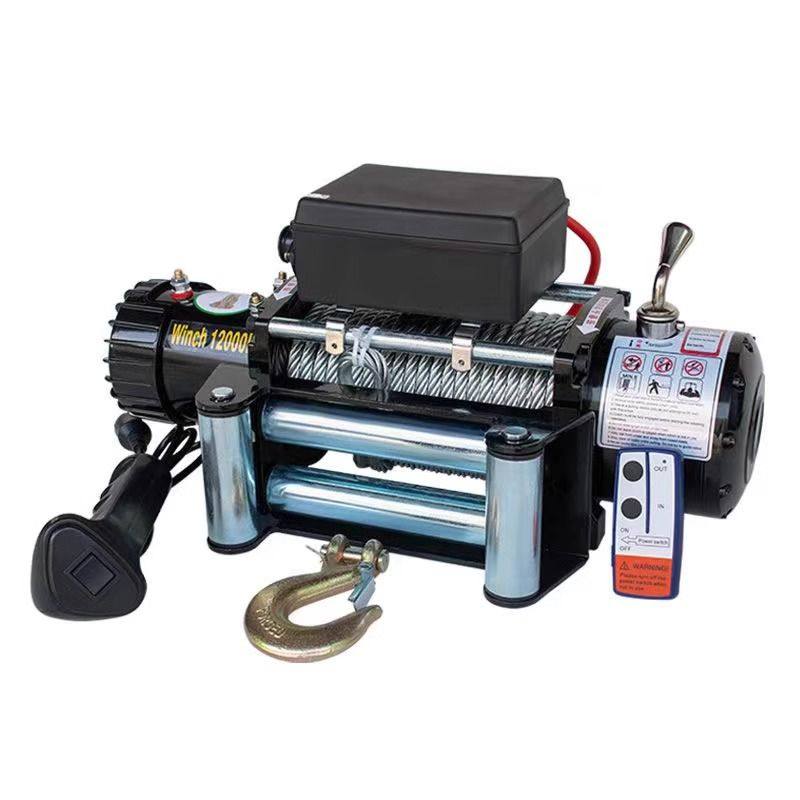 电动绞盘12v24v汽车绞盘车用无线遥控家用牵引卷扬机提升机起重