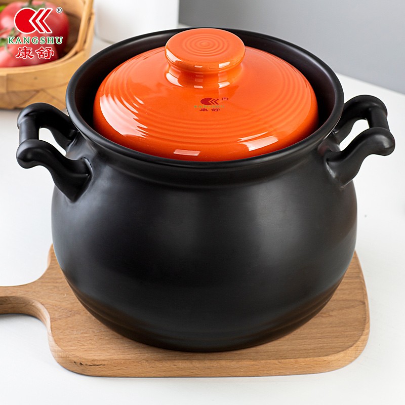 康舒砂锅耐高温家用燃气明火直烧煮粥煲粥加厚陶瓷锅汤锅【自营】