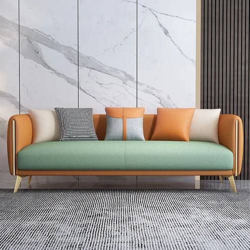 轻奢科技布艺沙发小户型客厅公寓卧室出租房北欧极简网红免洗三人