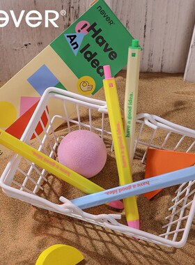 NEVER【2套装】乐活笔按动6支装黑色浓墨st头0.5mm高颜值速干刷题