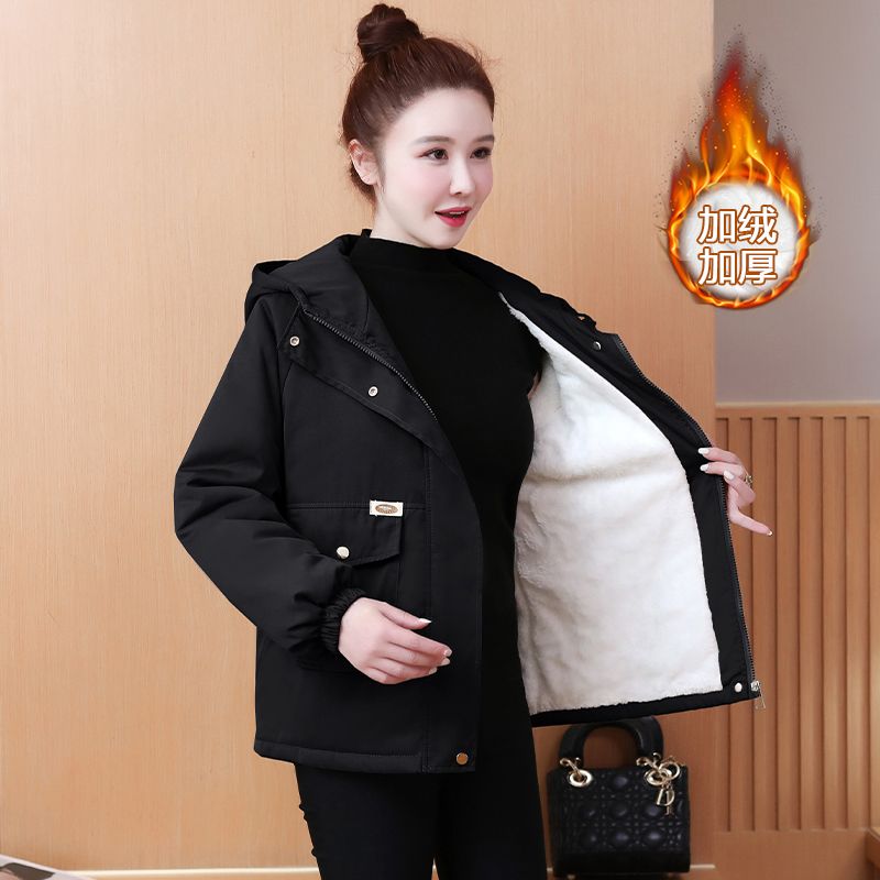 加绒加厚棉衣女2025年秋冬季新款派克服爆款洋气小个子棉服短外套