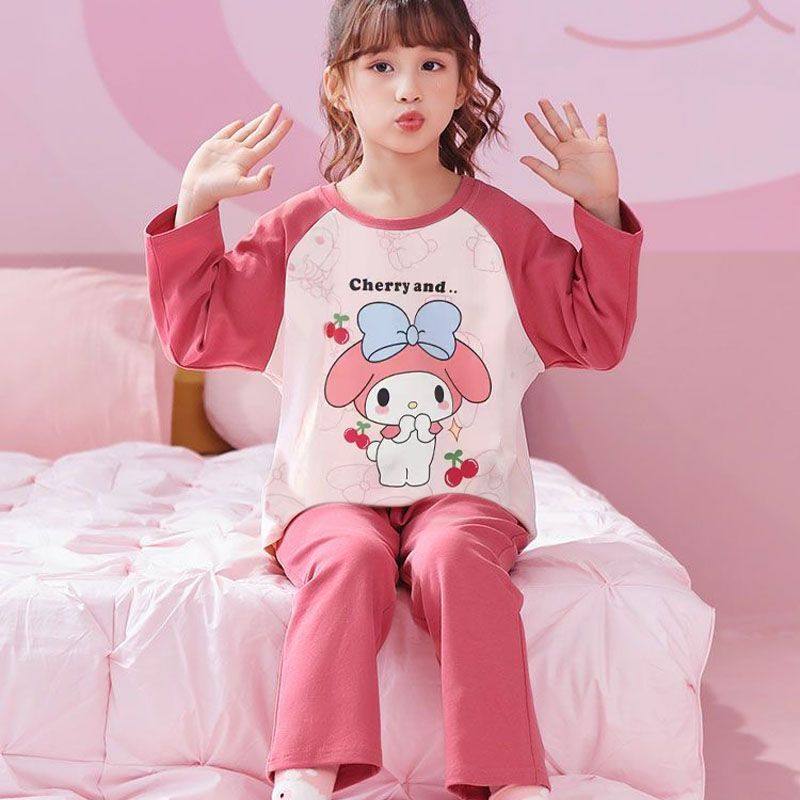儿童睡衣春秋新款女童长袖中大童薄款长裤可爱卡通睡衣家居服套装,童装/婴儿装/亲子装,家居服套装,淘宝优惠券,粉丝福利购,淘宝优惠卷