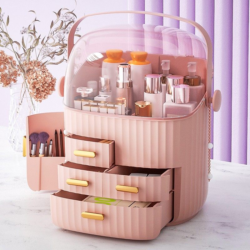化妆品收纳盒桌面防尘网红护肤家用整理箱宿舍大容量梳妆台置物架,收纳整理,桌面收纳盒,淘宝优惠券,粉丝福利购,淘宝优惠卷