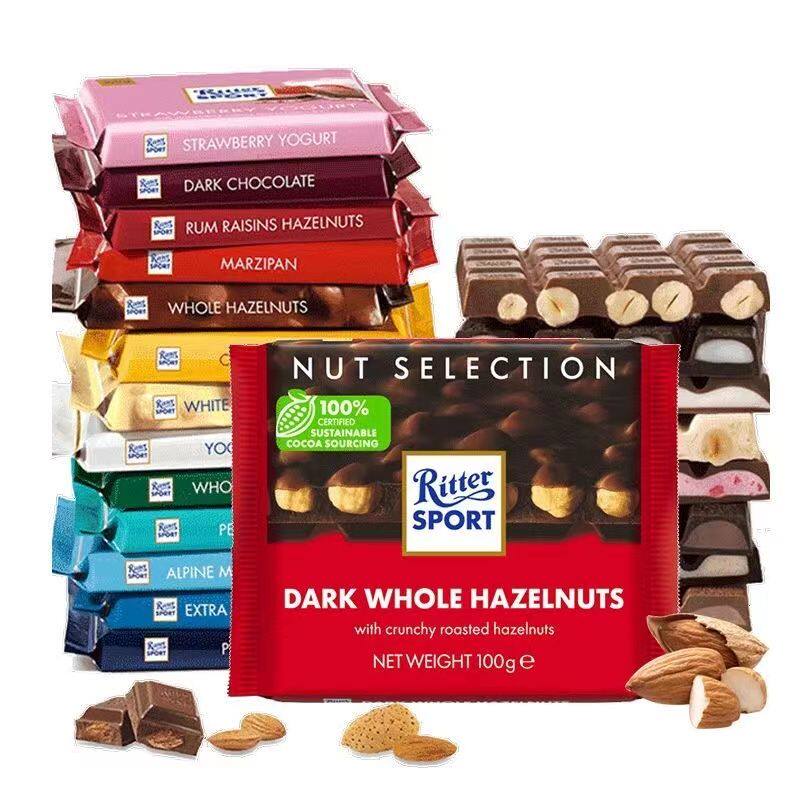 Ritter Sport/瑞特斯波德巧克力100g*2块装德国进口零食七夕礼物