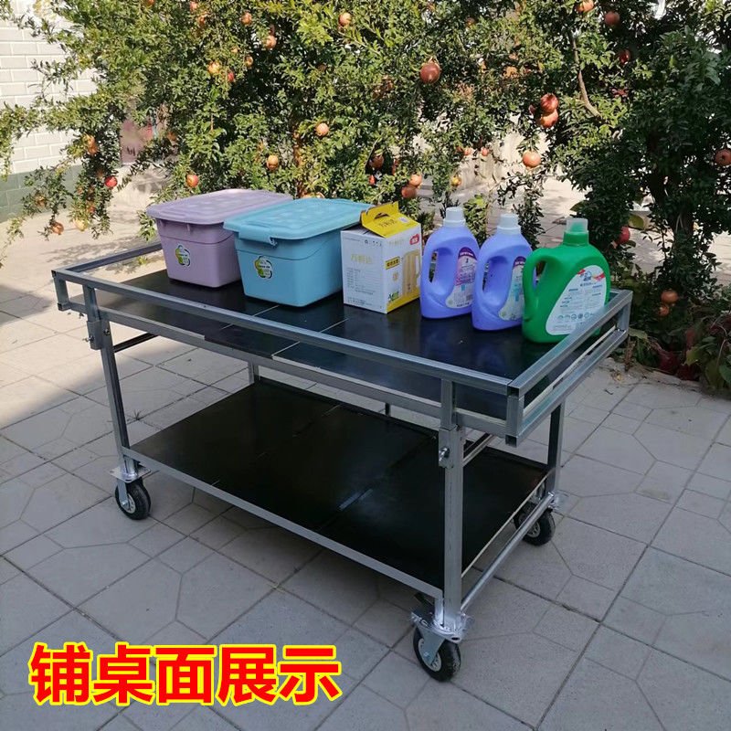 围栏款移动摆摊车可拆卸流动摆摊货架促销台户外路边卖服装地摊车