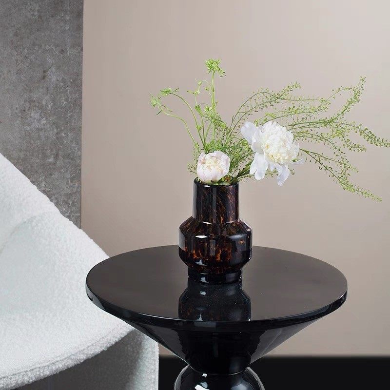 复古琥珀色豹纹玻璃花瓶 家居设计感软装饰品水培花器,鲜花速递/花卉仿真/绿植园艺,花瓶,淘宝优惠券,粉丝福利购,淘宝优惠卷