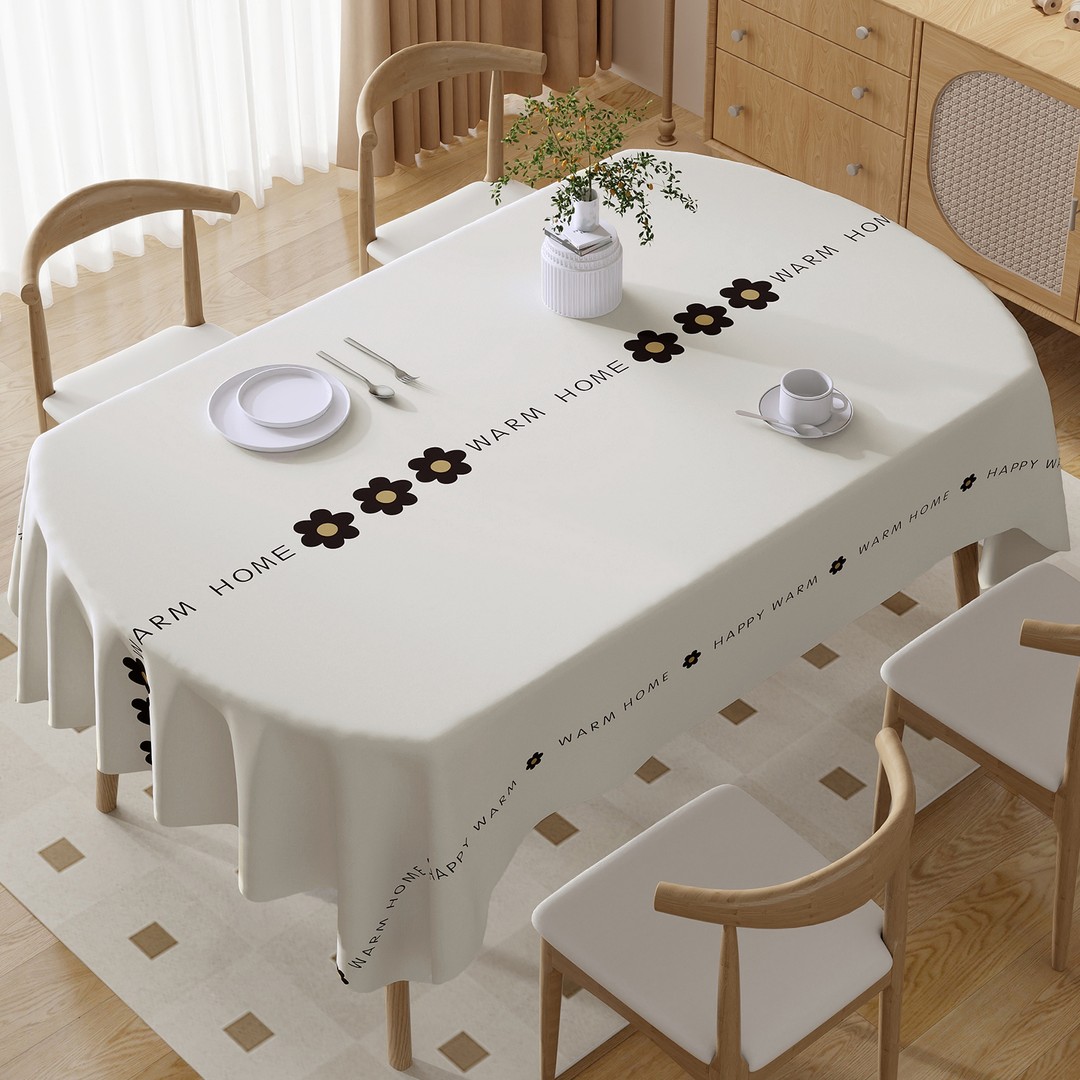 本知精致小花简约防水防油防烫防滑家用桌布高级感餐桌布客厅茶几