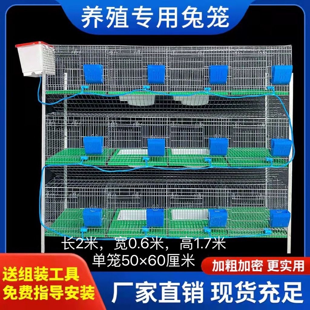 加粗加密兔子笼母兔笼子家用热镀锌免清粪兔笼专业专用养殖繁殖笼