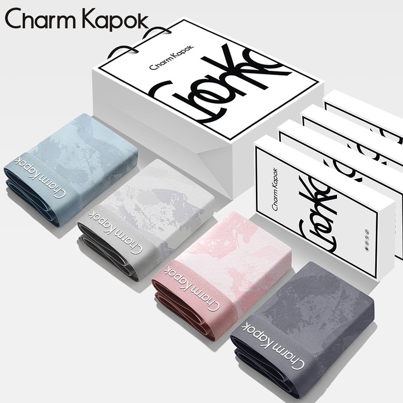 CharmKapok男士内裤2025新款纯棉100%全棉裆抗菌四角平角短裤礼盒
