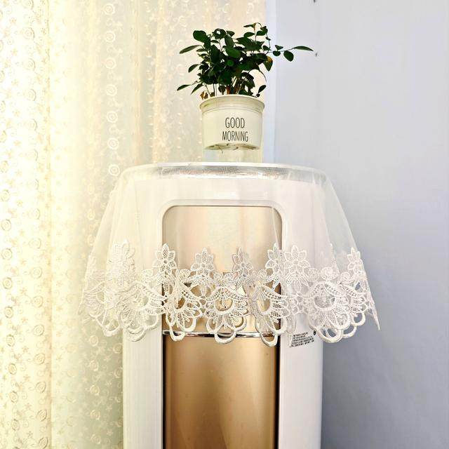 蝉翼 纯白 欧根纱【85*85台布 】家用空调 床头柜 多功能盖巾