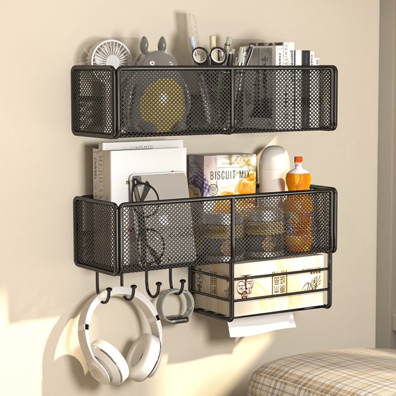 宿舍墙上置物架学生寝室收纳架子免打孔上铺神器床头床上居家好物