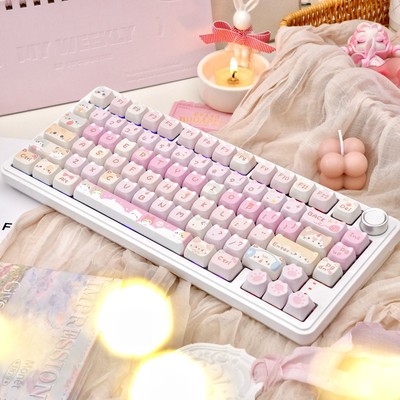 猫尔本M75三模专用蓝牙/有线/2.4G无线客制化下灯机械笔记本键盘