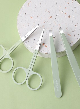 Keqi/可绮不锈钢眉夹拔胡子白发鼻毛剪刀睫毛平斜口拔毛夹高品质