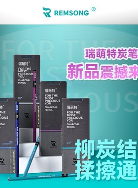 瑞萌特新款炭笔138素描软炭绘画炭笔丝滑揉擦颜色老师优选第三代