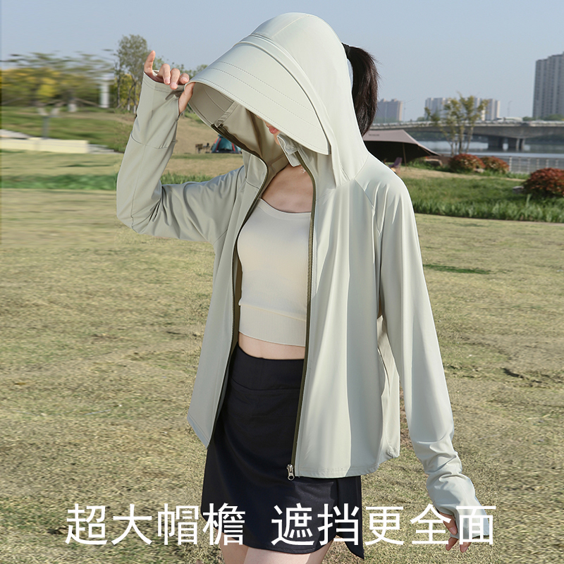 防晒衣女款大帽檐2025新款防紫外线夏季宽松冰丝冰感原纱防晒服