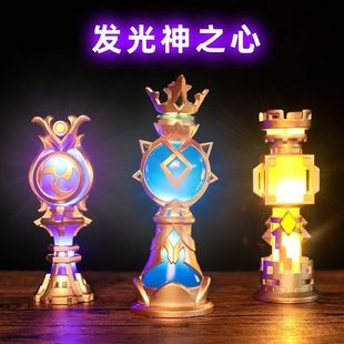 原神周边温迪钟离雷电将军神之心雷神可发光金属摆件散兵神之眼