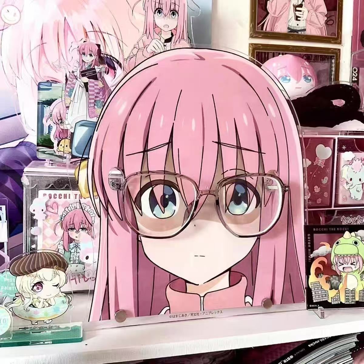 眼镜支架二次元小红书同款后藤一里波奇酱眼镜支架亚克力立牌孤独