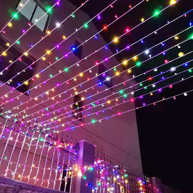 LED彩灯闪灯串灯满天星户外防水太阳能缠树灯露营装饰氛围灯带条