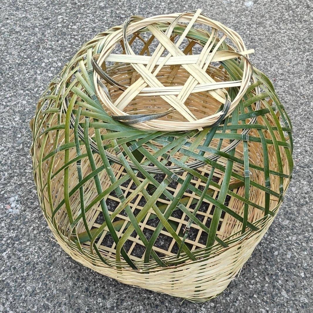 竹编鸡笼竹鸡笼乡下圆形养鸡笼赶集挑鸡笼鸭笼宠物笼鸡鸭笼子室内
