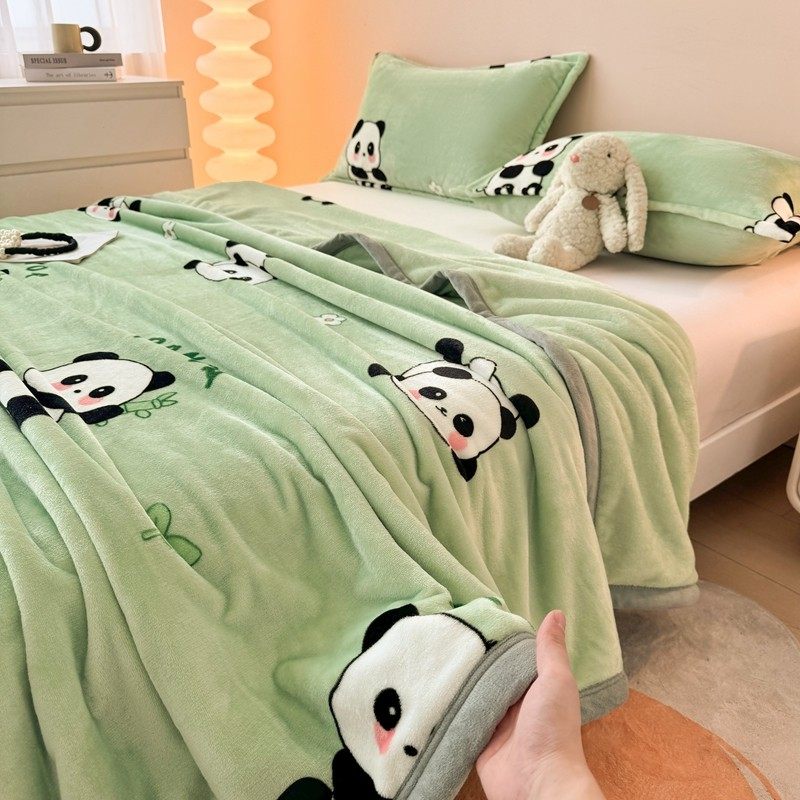 双面牛奶绒毛毯加绒厚床单冬季珊瑚绒盖毯学生宿舍办公室午睡毯子,床上用品,床单,淘宝优惠券,粉丝福利购,淘宝优惠卷